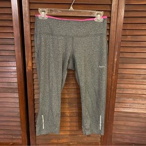 Nike Dri-Fit Capri Running Leggings, Gray